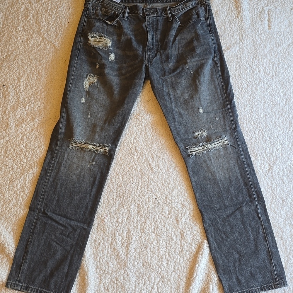 Levi's 511 Distressed Charcoal Black Slim Fit Men Jeans Size 38 - Picture 7 of 16